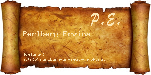 Perlberg Ervina névjegykártya
